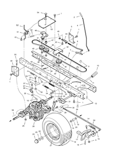 Drive Assembly Diagram and Parts List for 425622X50C 2007 Briggs and Stratton Lawn Tractor
